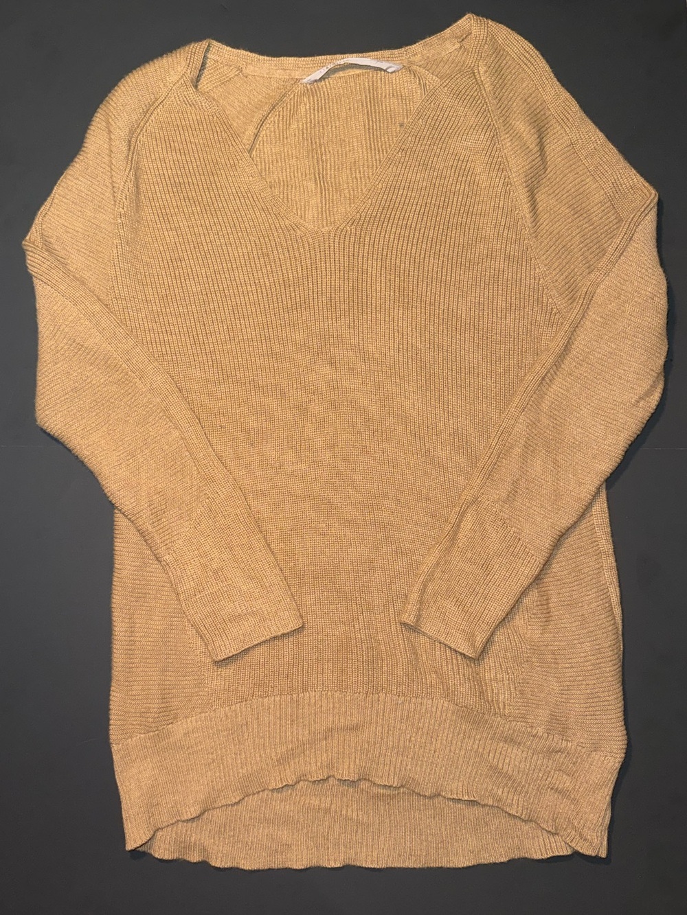 Athleta V-Neck Lightweight Knit Sweater in Mustard - Picture 2 of 4